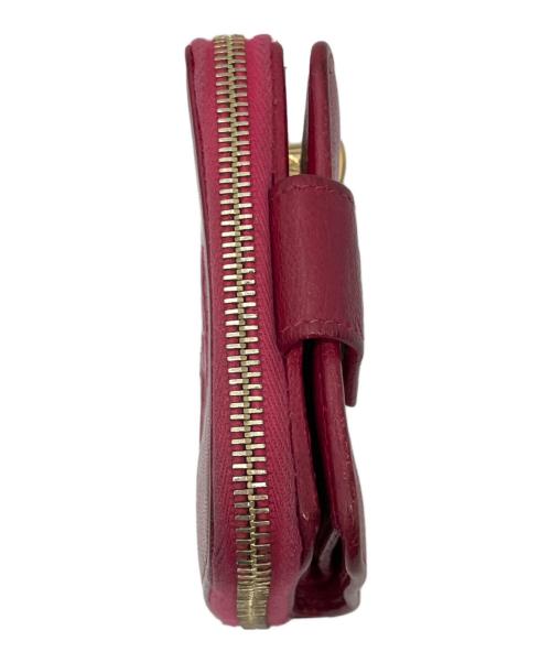 Yves Saint Laurent（イヴサンローラン）Yves Saint Laurent (イヴサンローラン) YSLダブルホック2つ折財布 ピンクの古着・服飾アイテム