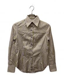 ETRO（エトロ）の古着「ストライプシャツ」｜パープル×イエロー