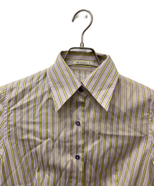 ETRO（エトロ）ETRO (エトロ) ストライプシャツ パープル×イエロー サイズ:42の古着・服飾アイテム