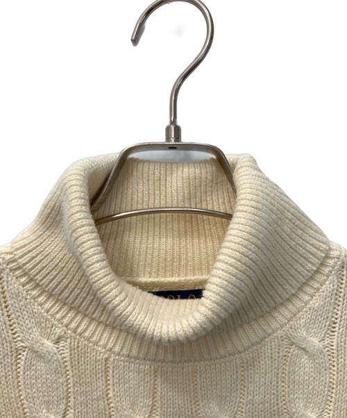POLO RALPH LAUREN（ポロ・ラルフローレン）POLO RALPH LAUREN (ポロ・ラルフローレン) タートルネックケーブルニット アイボリー サイズ:Sの古着・服飾アイテム