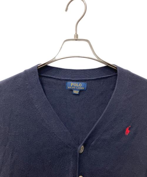 POLO RALPH LAUREN（ポロ・ラルフローレン）POLO RALPH LAUREN (ポロ・ラルフローレン) コットンニットカーディガン ネイビー サイズ:XLの古着・服飾アイテム