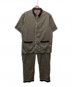 SUPREMEシュプリーム）の古着「Satin Pajama Shirt セットアップ」｜ベージュ×ブラック