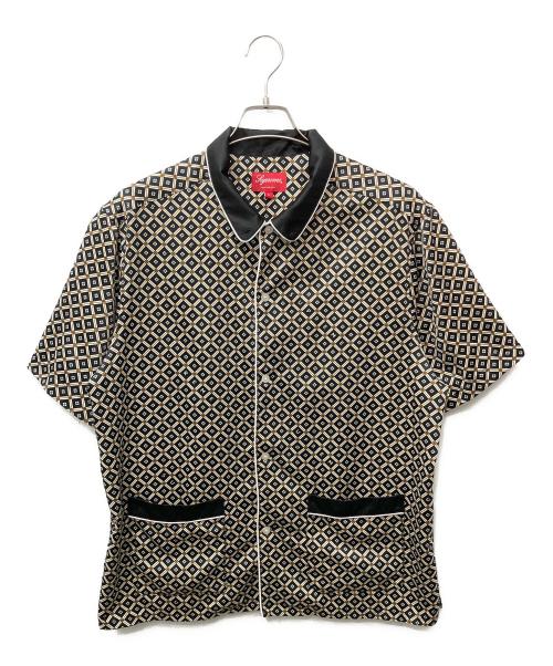 SUPREME（シュプリーム）SUPREME (シュプリーム) Satin Pajama Shirt セットアップ ベージュ×ブラック サイズ:Lの古着・服飾アイテム