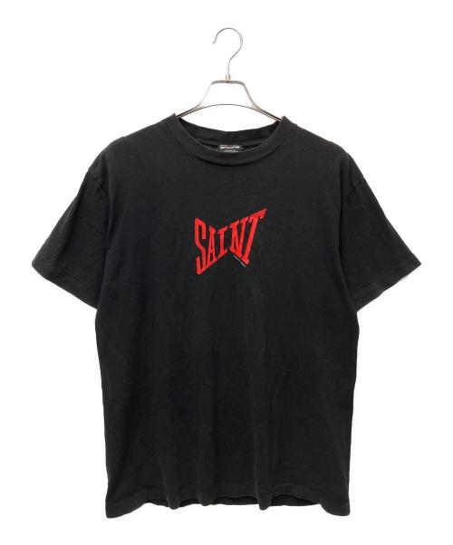 SAINT MICHAEL（セントマイケル）SAINT MICHAEL (セントマイケル) ロゴプリントTシャツ ブラック サイズ:Lの古着・服飾アイテム