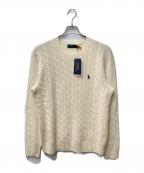 POLO RALPH LAURENポロ・ラルフローレン）の古着「カシミヤブレンドクルーケーブルニット」｜アイボリー