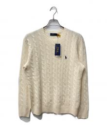 POLO RALPH LAUREN（ポロ・ラルフローレン）の古着「カシミヤブレンドクルーケーブルニット」｜アイボリー