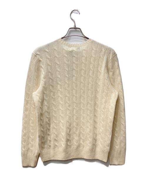 POLO RALPH LAUREN（ポロ・ラルフローレン）POLO RALPH LAUREN (ポロ・ラルフローレン) カシミヤブレンドクルーケーブルニット アイボリー サイズ:M 未使用品の古着・服飾アイテム