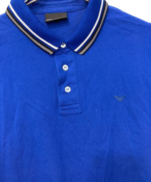 EMPORIO ARMANI（エンポリオアルマーニ）EMPORIO ARMANI (エンポリオアルマーニ) ロゴパッチポロシャツ ブルー サイズ:Lの古着・服飾アイテム
