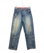 Pepe Jeans LONDONペペジーンズロンドン）の古着「変形パターンバギーデニムパンツ」｜ブルー
