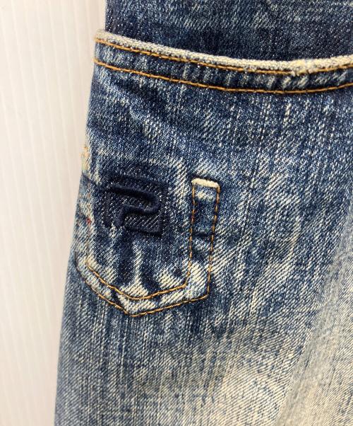 Pepe Jeans LONDON（ペペジーンズロンドン）Pepe Jeans LONDON (ペペジーンズロンドン) 変形パターンバギーデニムパンツ ブルー サイズ:UK18の古着・服飾アイテム