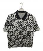 BoTTボット）の古着「Square Logo S/SL Jacquard Polo」｜ブラック