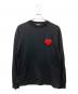 Palm Angels（パーム エンジェルス）の古着「Pin My Heart Bouclé Long Sleeve T-Shirt」｜ブラック