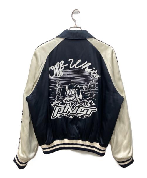 OFFWHITE（オフホワイト）OFFWHITE (オフホワイト) Reversible Souvenir Jacket/リバーシブルスーベニアジャケット ネイビー×アイボリー サイズ:Lの古着・服飾アイテム