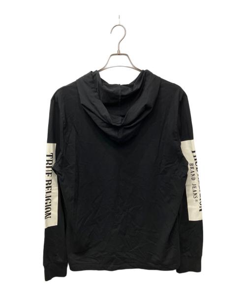 TRUE RELIGION（トゥルー レリジョン）TRUE RELIGION (トゥルー レリジョン) フーデッドロングスリーブカットソー ブラック サイズ:Mの古着・服飾アイテム