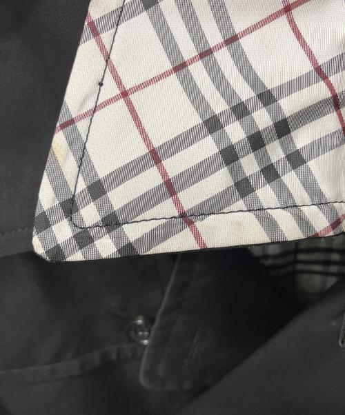 BURBERRY BLACK LABEL（バーバリーブラックレーベル）BURBERRY BLACK LABEL (バーバリーブラックレーベル) 裏ノバチェック柄トレンチコート ブラック サイズ:Lの古着・服飾アイテム