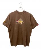 Quiksilverクイックシルバー）の古着「大判プリントTシャツ」｜ブラウン
