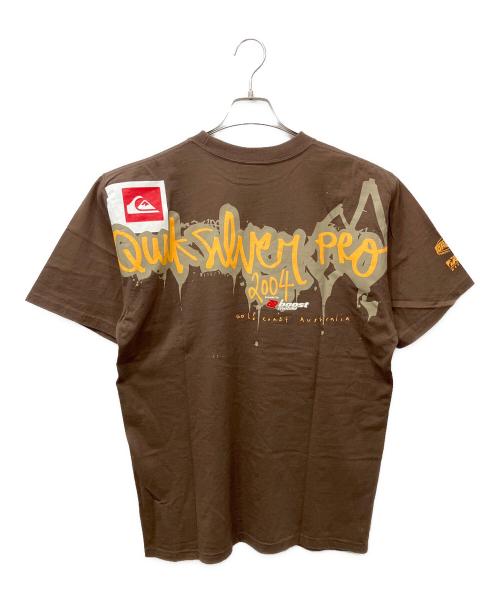 Quiksilver（クイックシルバー）Quiksilver (クイックシルバー) 大判プリントTシャツ ブラウン サイズ:Mの古着・服飾アイテム
