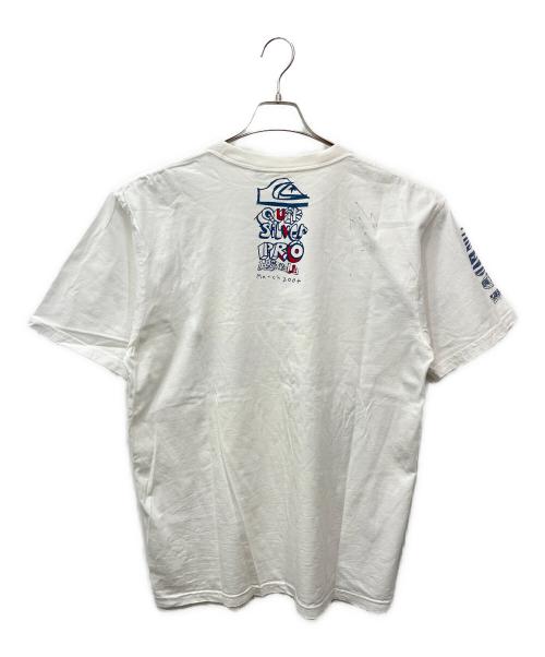 Quiksilver（クイックシルバー）Quiksilver (クイックシルバー) 大判プリントTシャツ ブルー×ホワイト サイズ:Mの古着・服飾アイテム