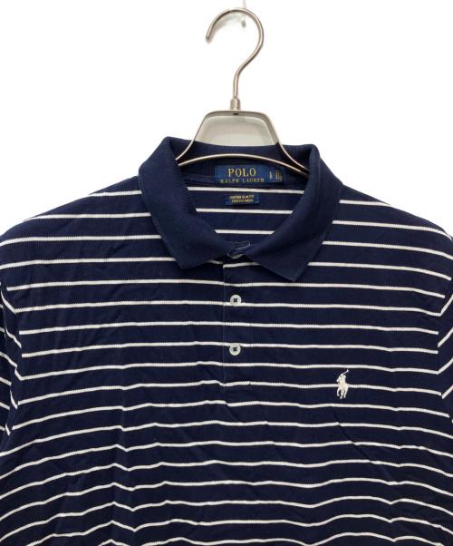 POLO RALPH LAUREN（ポロ・ラルフローレン）POLO RALPH LAUREN (ポロ・ラルフローレン) ボーダーポロシャツ ネイビー サイズ:Lの古着・服飾アイテム