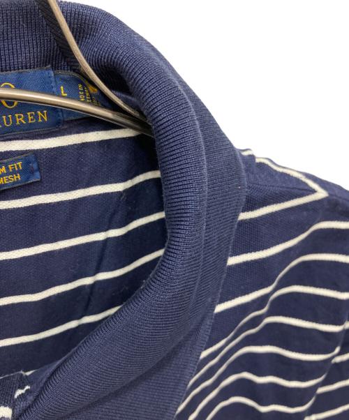 POLO RALPH LAUREN（ポロ・ラルフローレン）POLO RALPH LAUREN (ポロ・ラルフローレン) ボーダーポロシャツ ネイビー サイズ:Lの古着・服飾アイテム