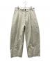 STUDIO NICHOLSON（スタジオ ニコルソン）の古着「SORTE PEACHEDCOTTON TWILL VOLUME PLEAT PANTS」｜アイボリー