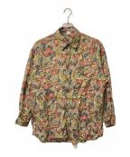 VINTAGEヴィンテージ）の古着「総柄シルクシャツ」｜オリーブ
