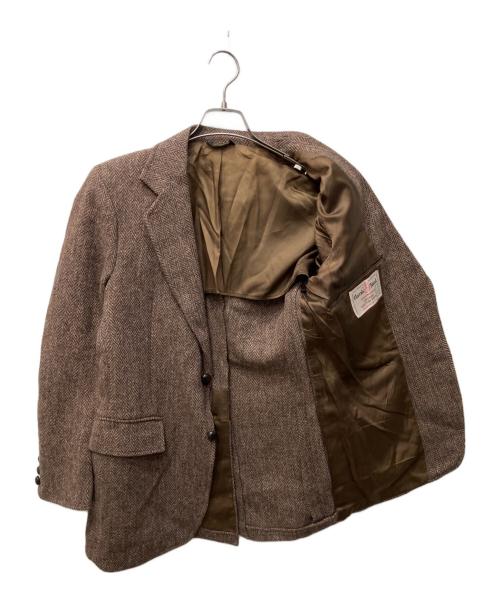 Harris Tweed（ハリスツイード）Harris Tweed (ハリスツイード) ツイードテーラードジャケット ブラウン サイズ:採寸参照の古着・服飾アイテム