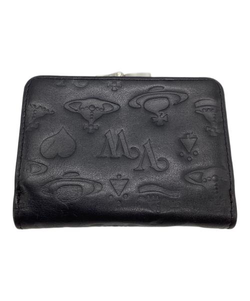 Vivienne Westwood（ヴィヴィアンウエストウッド）Vivienne Westwood (ヴィヴィアンウエストウッド) エンボス加工3つ折り財布 ブラックの古着・服飾アイテム