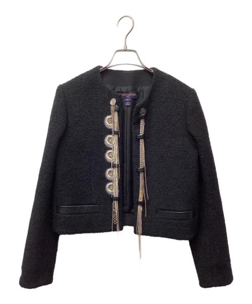 LOUIS VUITTON（ルイ ヴィトン）LOUIS VUITTON (ルイ ヴィトン) Chain Embellished Jacket/チェーン エンベリッシュド ジャケット ブラック サイズ:34の古着・服飾アイテム