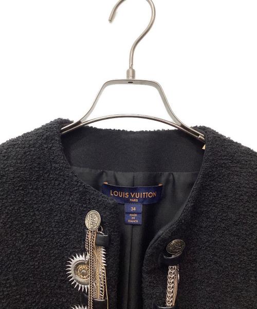 LOUIS VUITTON（ルイ ヴィトン）LOUIS VUITTON (ルイ ヴィトン) Chain Embellished Jacket/チェーン エンベリッシュド ジャケット ブラック サイズ:34の古着・服飾アイテム