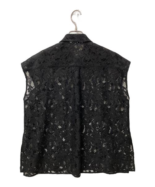 Noble（ノーブル）Noble (ノーブル) ボタニカルレースフレンチスリーブブラウス ブラック サイズ:FREEの古着・服飾アイテム
