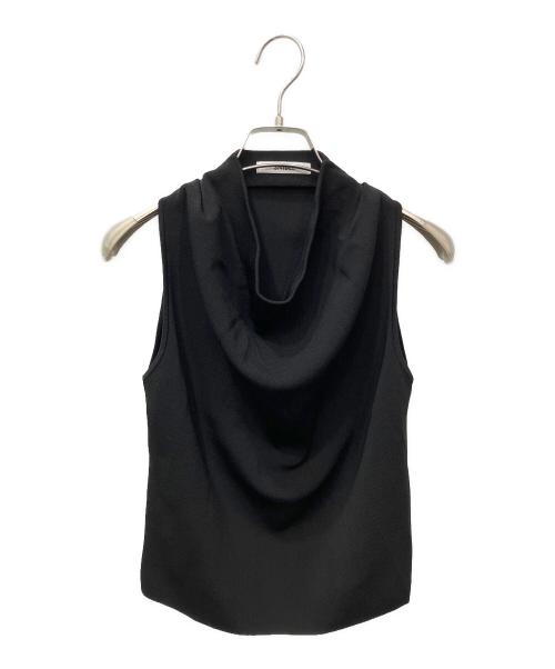Snidel（スナイデル）Snidel (スナイデル) アメスリドレープネックニットプルオーバー ブラック サイズ:FREEの古着・服飾アイテム