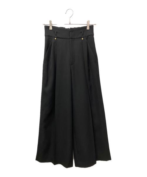 FRAY ID（フレイ アイディー）FRAY ID (フレイ アイディー) ベルトセットハイウエストタックパンツ／ウォッシャブル ブラック サイズ:０の古着・服飾アイテム