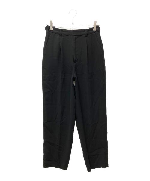 MACPHEE（マカフィー）MACPHEE (マカフィー) バックサテンジョーゼットタックテーパードパンツ ブラック サイズ:34の古着・服飾アイテム