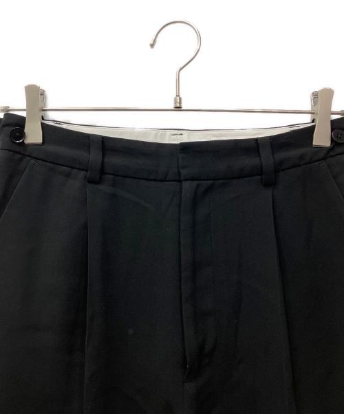 MACPHEE（マカフィー）MACPHEE (マカフィー) バックサテンジョーゼットタックテーパードパンツ ブラック サイズ:34の古着・服飾アイテム
