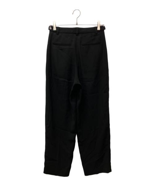 MACPHEE（マカフィー）MACPHEE (マカフィー) バックサテンジョーゼットタックテーパードパンツ ブラック サイズ:34の古着・服飾アイテム