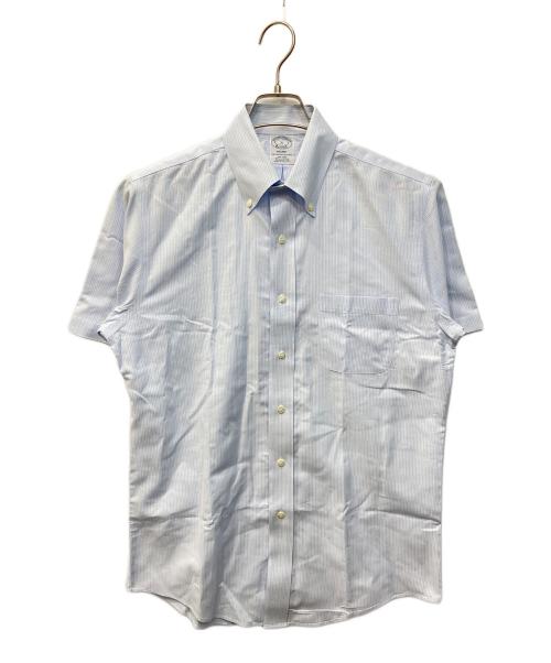 BROOKS BROTHERS（ブルックスブラザーズ）BROOKS BROTHERS (ブルックスブラザーズ) 半袖ストライプBDシャツ ブルー サイズ:15の古着・服飾アイテム