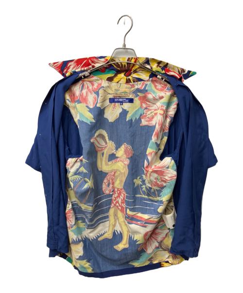 COMME des GARCONS JUNYA WATANABE MAN（コム デ ギャルソン ジュンヤ ワタナベ マン）COMME des GARCONS JUNYA WATANABE MAN Hawaiian moon (ハワイアンムーン) 背面ブラックレイヤーオーバープリントアロハシャツ ブルー サイズ:Mの古着・服飾アイテム