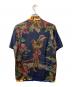 COMME des GARCONS JUNYA WATANABE MAN Hawaiian moon (ハワイアンムーン) 背面ブラックレイヤーオーバープリントアロハシャツ ブルー サイズ:M：21000円