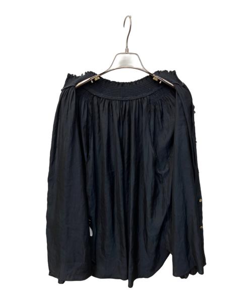 NOLLEY'S sophi（ノーリーズソフィー）NOLLEY'S sophi (ノーリーズソフィー) ２ＷＡＹシャーリングブラウス ネイビー サイズ:36の古着・服飾アイテム