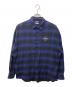 F.C.R.B.（エフシーレアルブリストル）の古着「FLANNEL BIG LOGO BAGGY SHIRT/フランネルビッグロゴバギーシャツ」｜ブラック×ネイビー