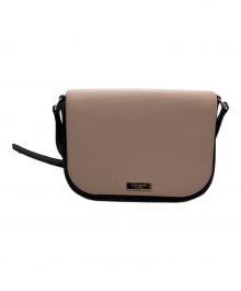 Kate Spade（ケイトスペード）の古着「フラップショルダーバッグ」｜ブラック×ピンク