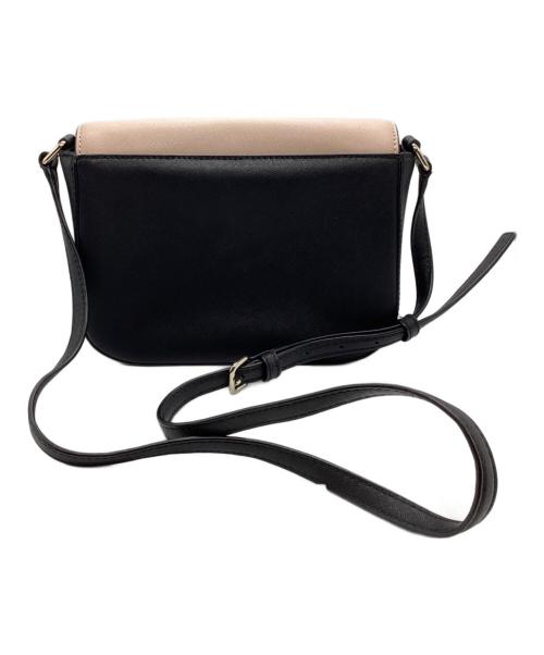 Kate Spade（ケイトスペード）Kate Spade (ケイトスペード) フラップショルダーバッグ ブラック×ピンクの古着・服飾アイテム