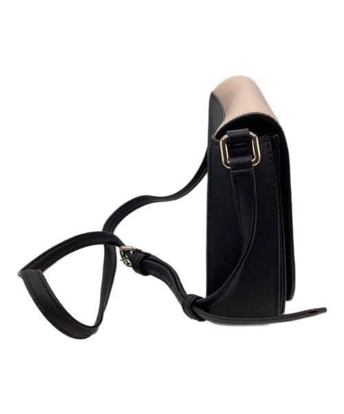 Kate Spade（ケイトスペード）Kate Spade (ケイトスペード) フラップショルダーバッグ ブラック×ピンクの古着・服飾アイテム