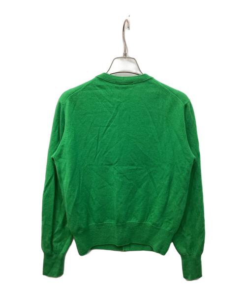 MACPHEE（マカフィー）MACPHEE (マカフィー) プレーンウール クルーネックカーディガン グリーン サイズ:Mの古着・服飾アイテム