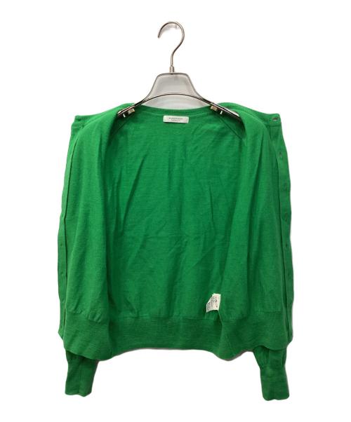 MACPHEE（マカフィー）MACPHEE (マカフィー) プレーンウール クルーネックカーディガン グリーン サイズ:Mの古着・服飾アイテム
