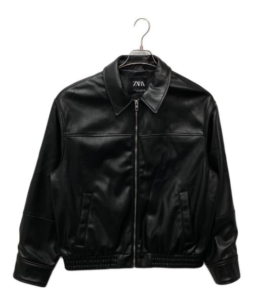 ZARA（ザラ）ZARA (ザラ) エコレザーボンバージャケット ブラック サイズ:Sの古着・服飾アイテム