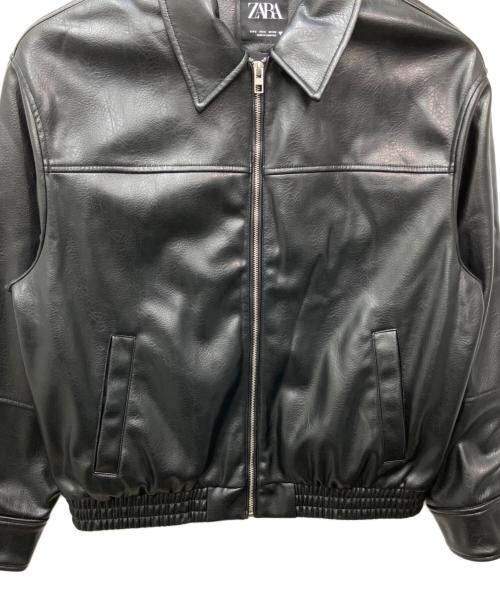ZARA（ザラ）ZARA (ザラ) エコレザーボンバージャケット ブラック サイズ:Sの古着・服飾アイテム