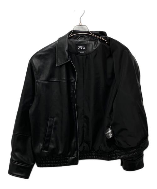 ZARA（ザラ）ZARA (ザラ) エコレザーボンバージャケット ブラック サイズ:Sの古着・服飾アイテム