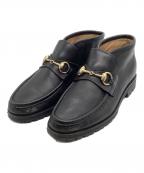 GUCCIグッチ）の古着「ホースビッモカシンブーツ」｜ブラック